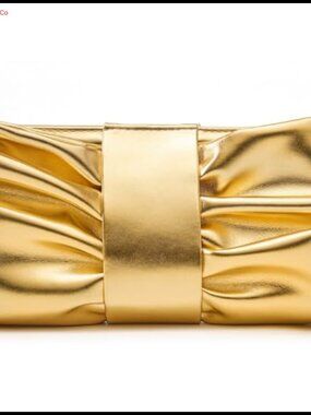 Pleated PU Leather Evening Clutch with Detachable Chain for Prom Wedding